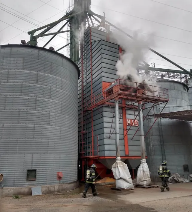 ALDAO: Alarma por el incendio en una planta secadora de cereal