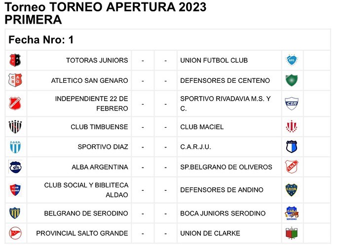 Timbuense jugará este año en la liga totorense de fútbol