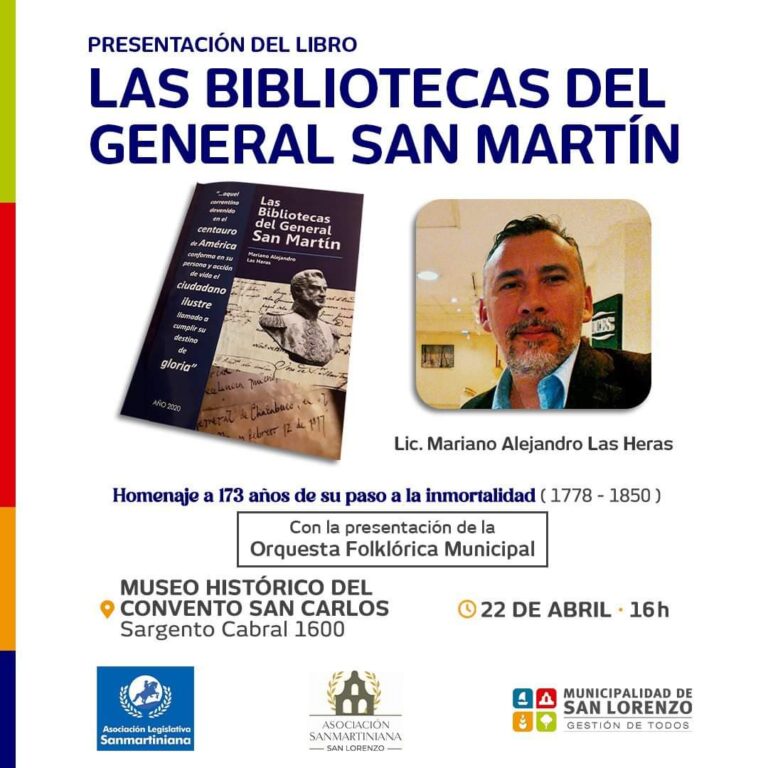 Invitan a Presentación de libro «Las Bibliotecas del General San Martín»