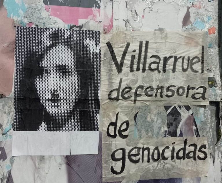 Activistas repudian la presencia de la defensora de genocidas Victoria Villarruel en San Lorenzo