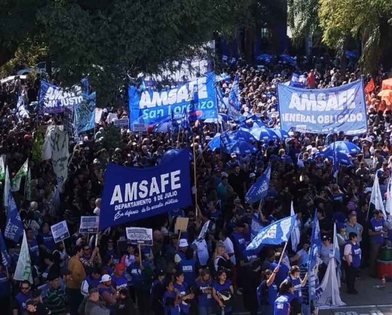 Basta Pullaro: AMSAFE presente en la calle en defensa de las conquistas previsionales